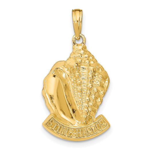 14k STONE HARBOR Conch Shell Pendant