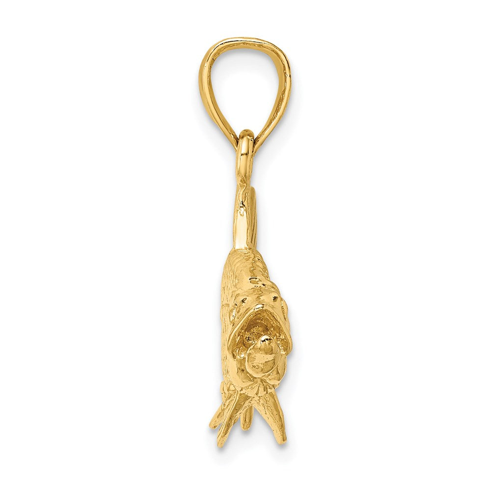 14K 3-D Textured Oxeye Tarpon Fish Charm