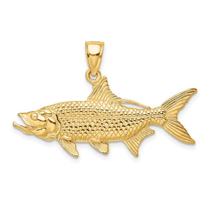 14K 3-D Textured Oxeye Tarpon Fish Charm