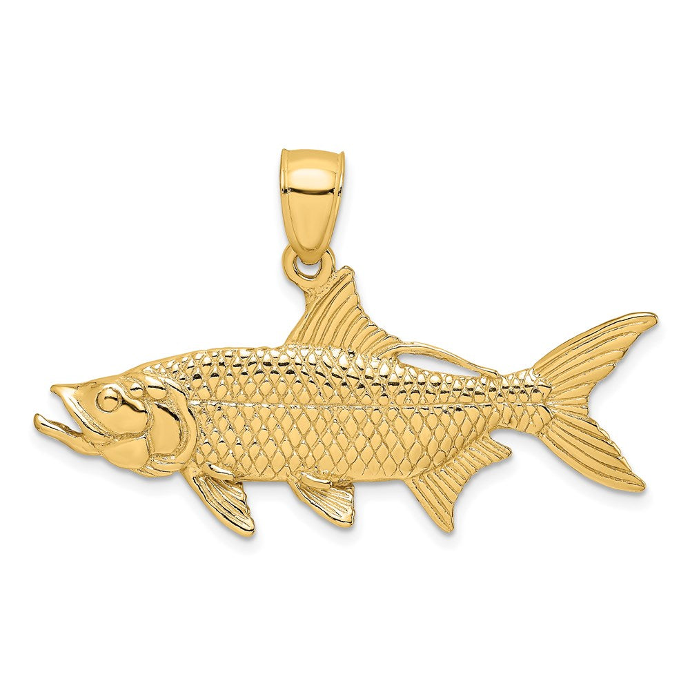 14K 3-D Textured Oxeye Tarpon Fish Charm