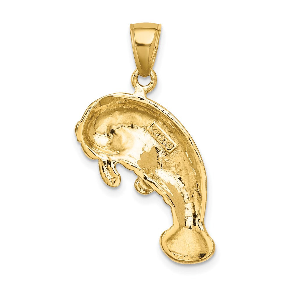 14K 2-D Polished Manatee Charm