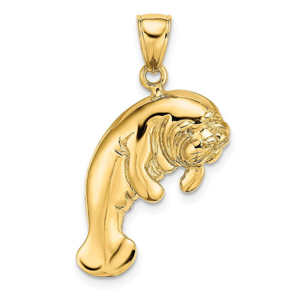 14K 2-D Polished Manatee Charm