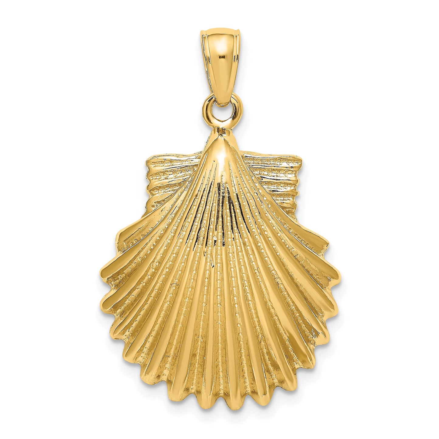 14K Polished Scallop Shell Charm