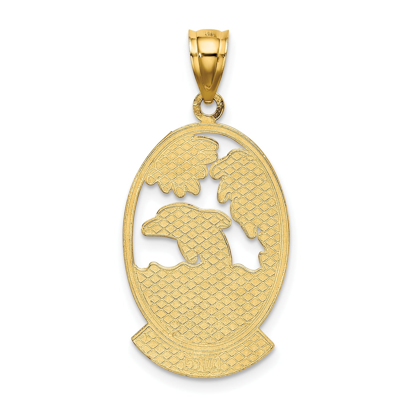14K SEA ISLE with Dolphin Sunset Scene Charm