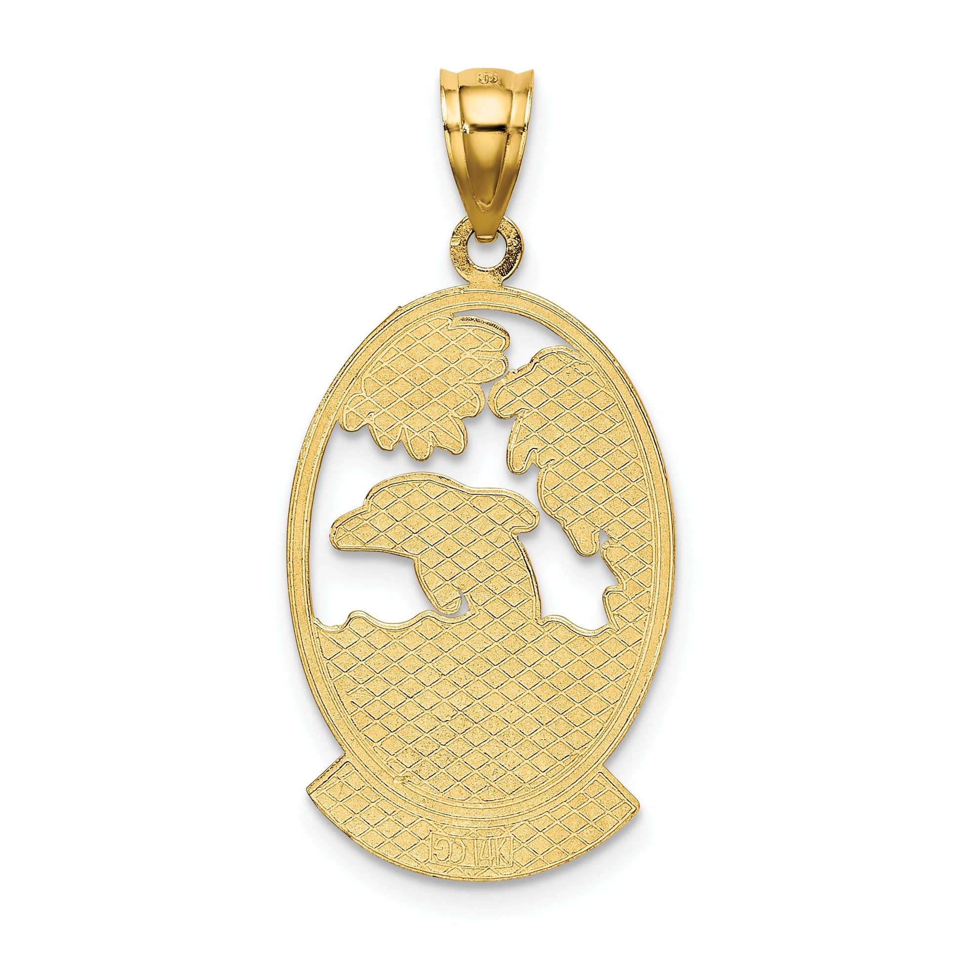 14K SEA ISLE with Dolphin Sunset Scene Charm