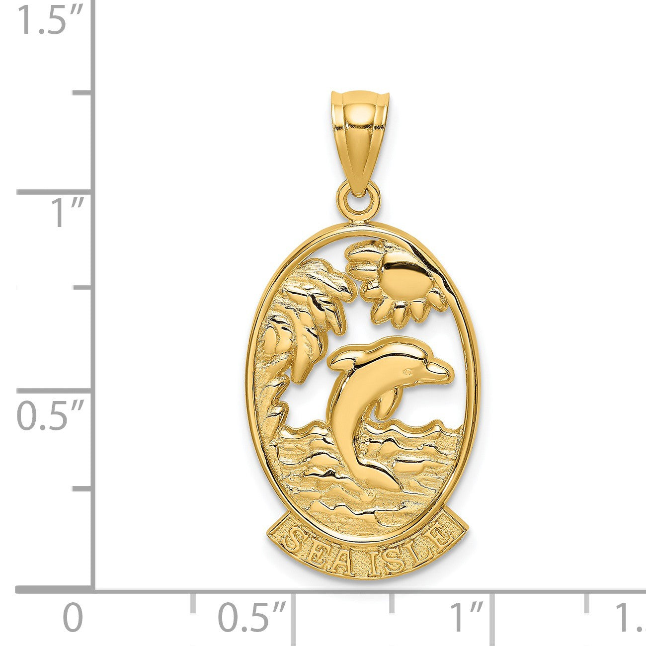 14K SEA ISLE with Dolphin Sunset Scene Charm