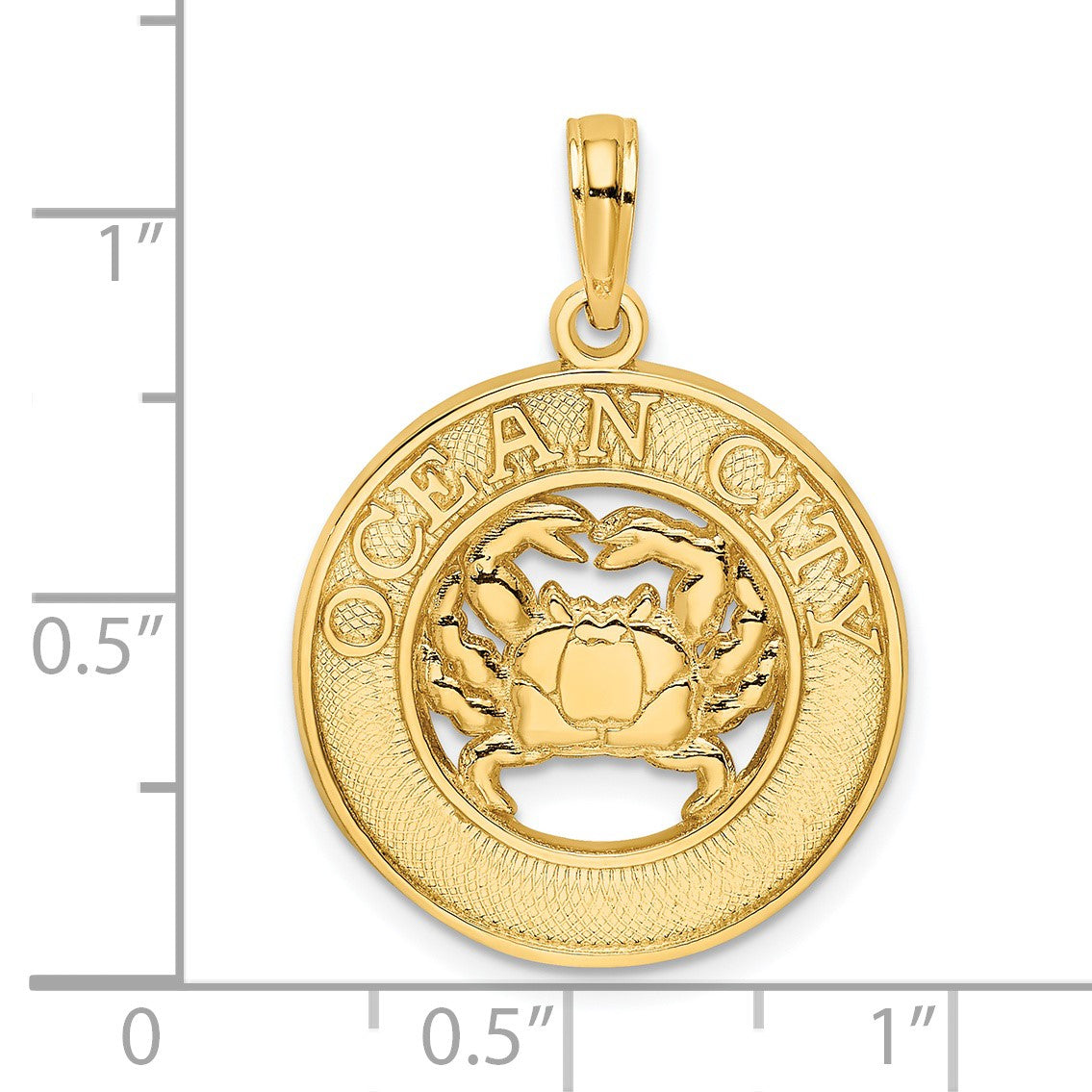 14K OCEAN CITY with Crab Charm