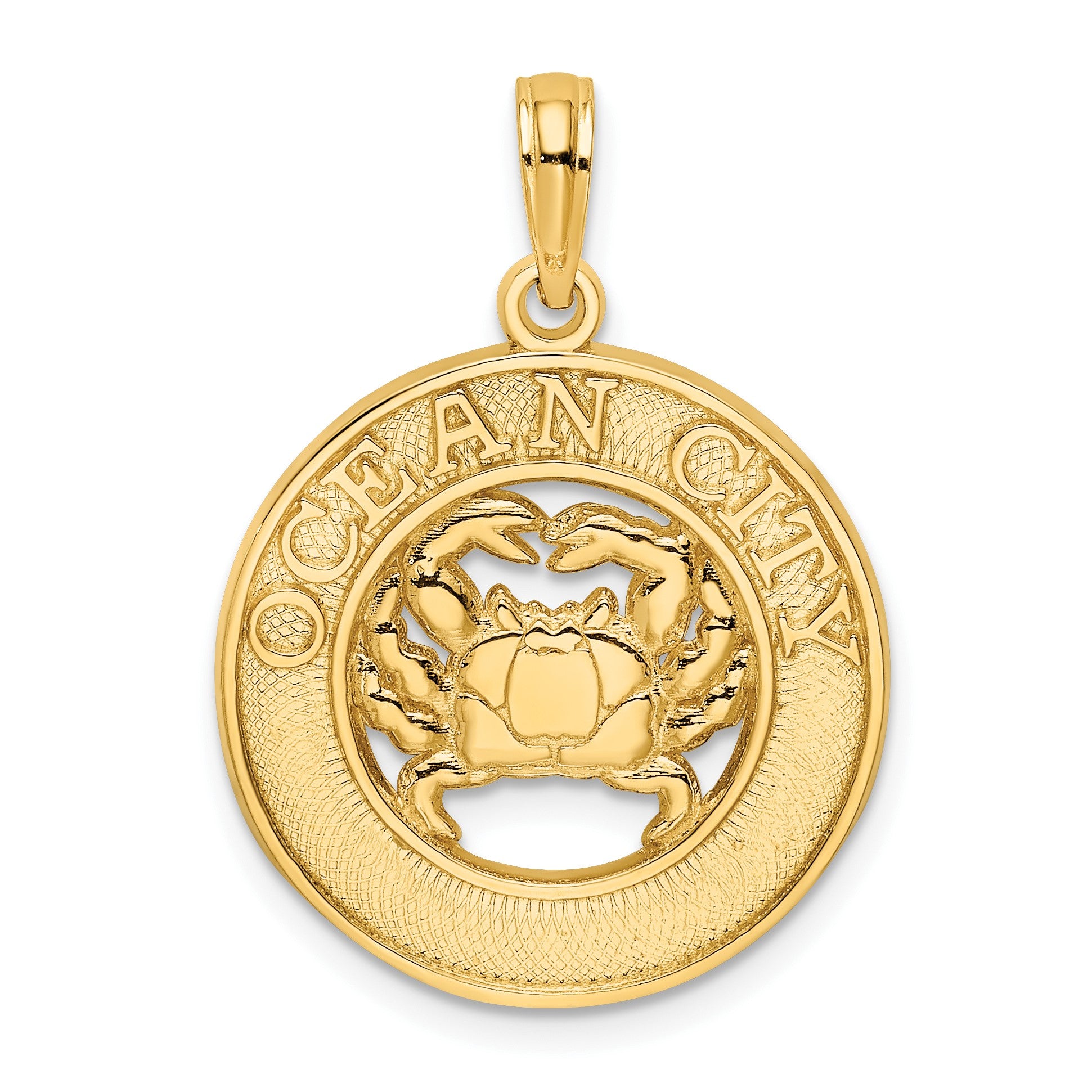 14K OCEAN CITY with Crab Charm