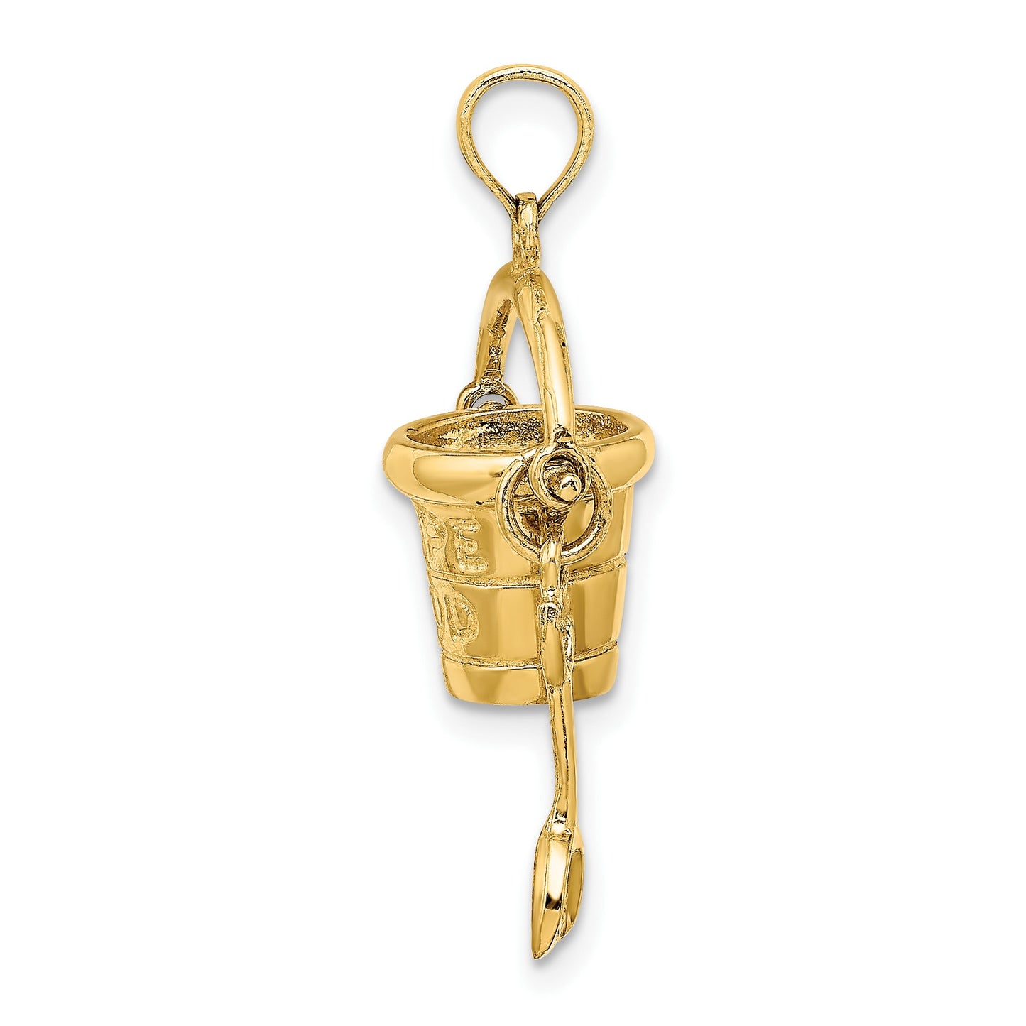 14K 3-D CAPE COD Bucket with Moveable Shovel Charm