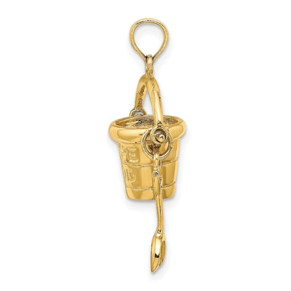 14K 3-D CAPE COD Bucket with Moveable Shovel Charm