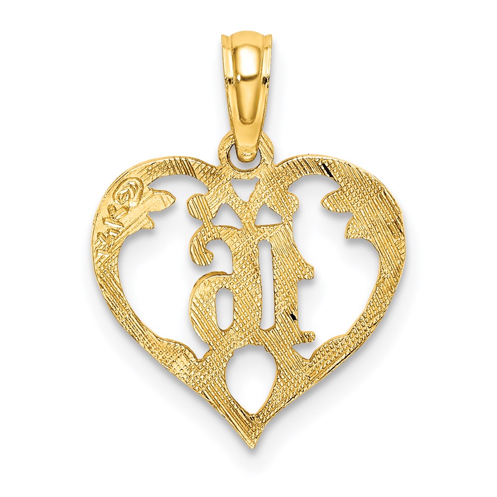 14K 16  Inside Heart Charm