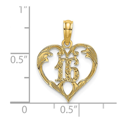 14K 16  Inside Heart Charm