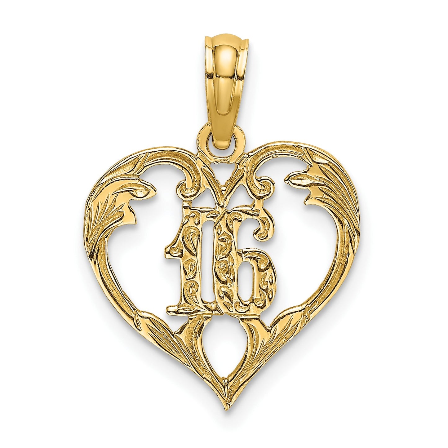 14K 16 Inside Heart Charm
