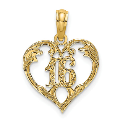 14K 16 Inside Heart Charm