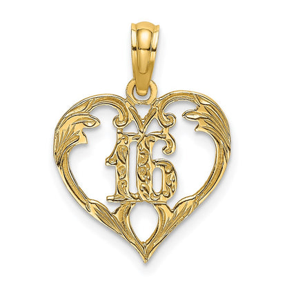 14K 16  Inside Heart Charm