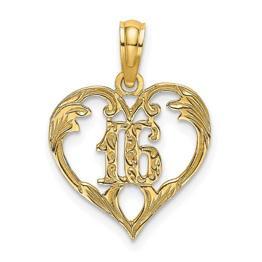 14K 16  Inside Heart Charm