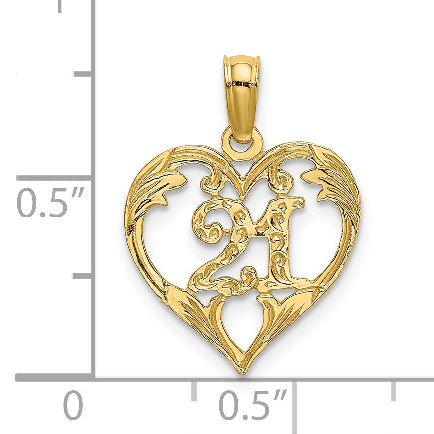 14K 21 In Heart Charm