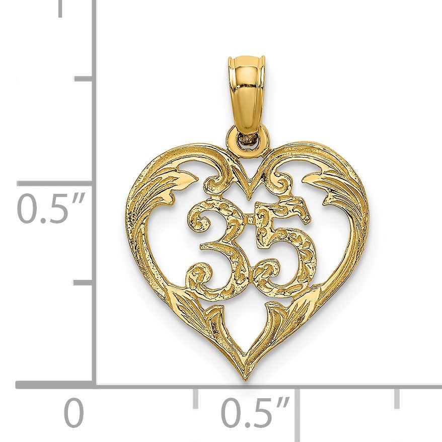 14K 35 In Heart Charm