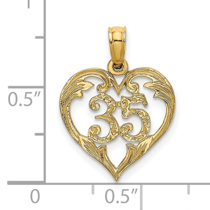 14K 35 In Heart Charm