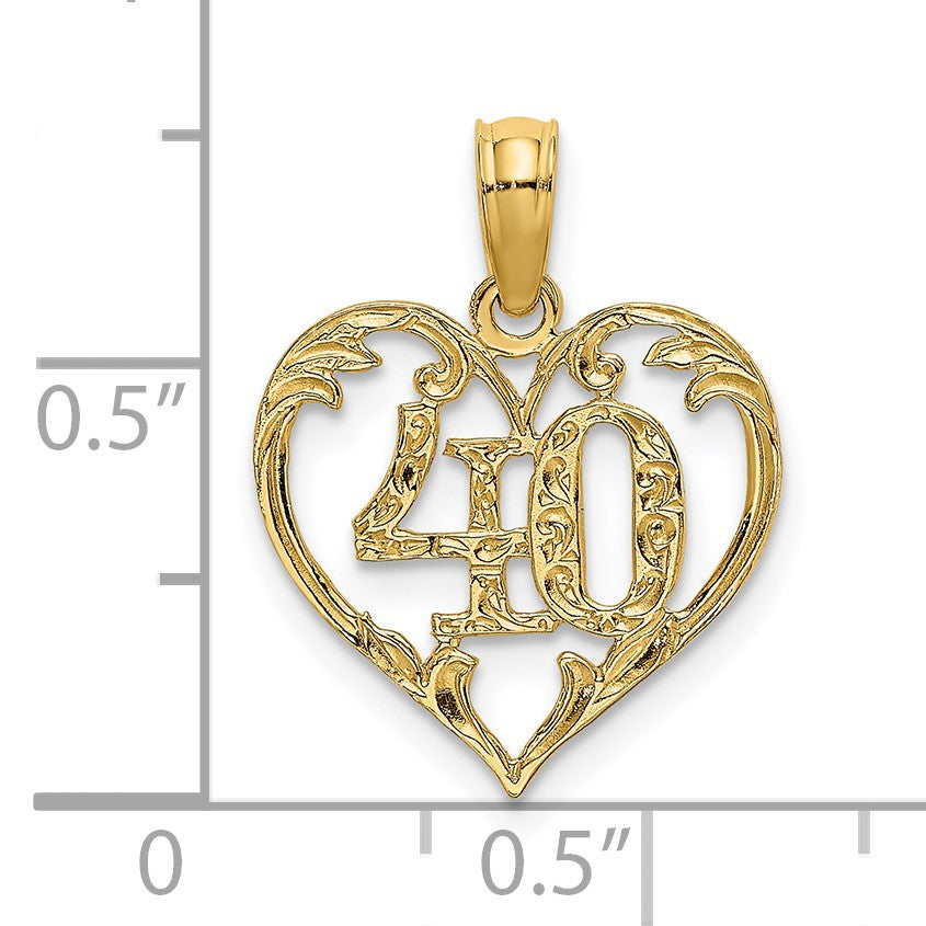 14K 40 In Heart Charm