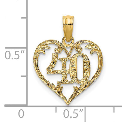 14K 40 In Heart Charm