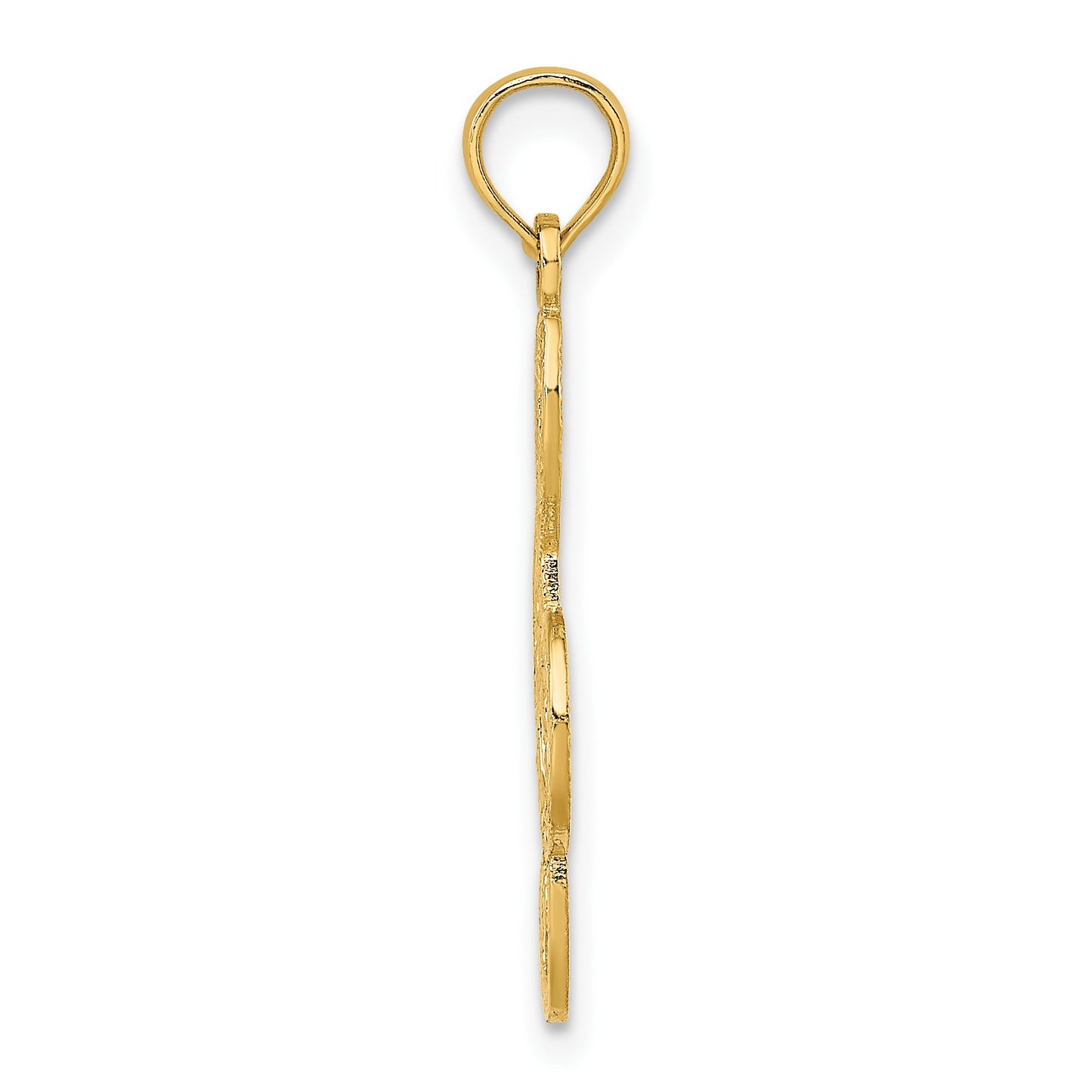 14K Textured Treble Clef Charm