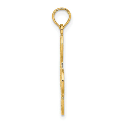 14K Textured Treble Clef Charm
