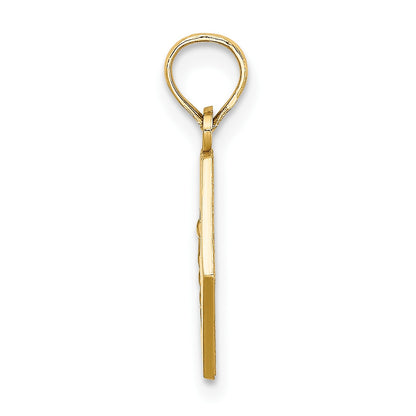 14K Caduceus Textured Back Medical Charm