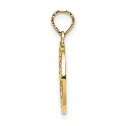 14K Textured COMMUNION Cup on Round Disc Charm