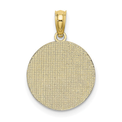 14K Textured COMMUNION Cup on Round Disc Charm