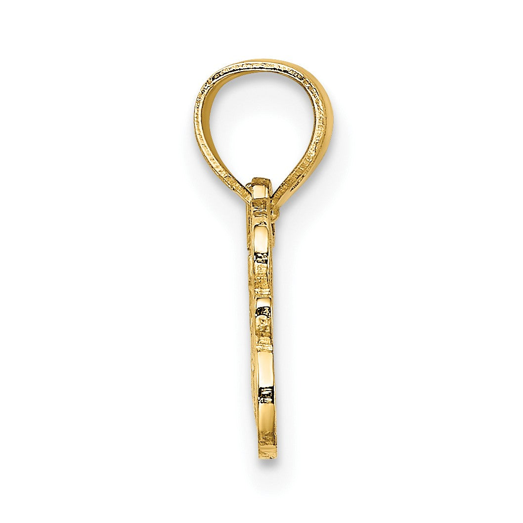 14K HEART JESUS Script Charm