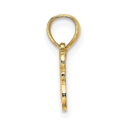 14K HEART JESUS Script Charm