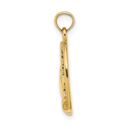 14K Praying Hands and Cross In Oval Charm