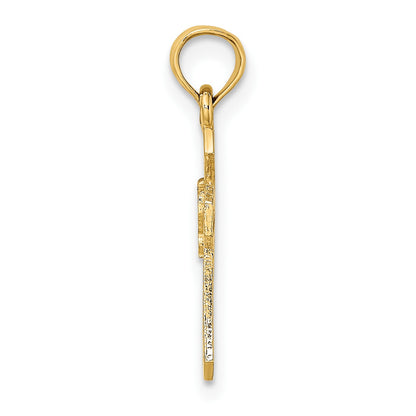 14K Cut-Out Cross with Dove Charm
