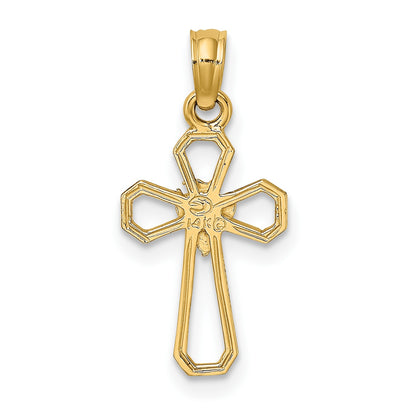 14K Cut-Out Cross with Dove Charm