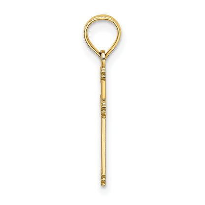 14K Textured with Center Heart Small Cross Charm