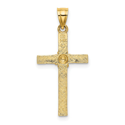14K Cross with Flower Charm
