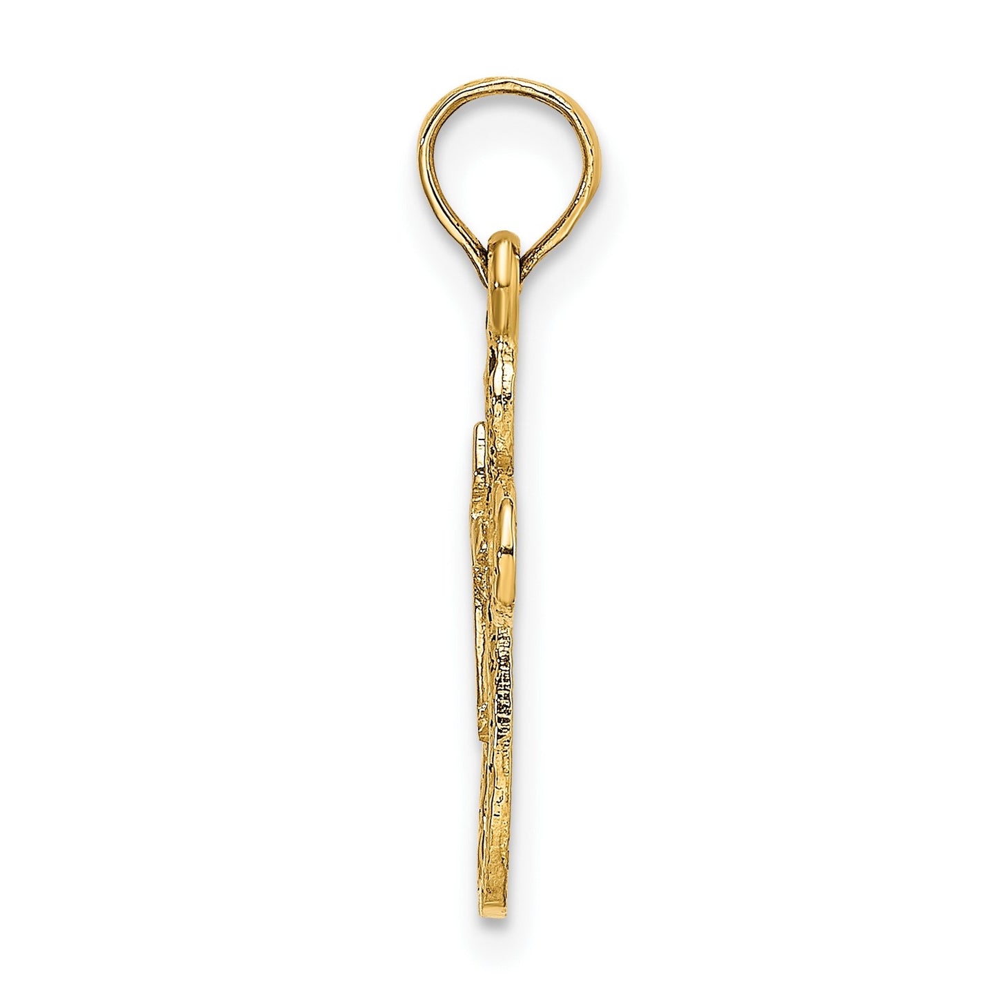 14K Cut-Out Cross with Small Interior Cross Charm