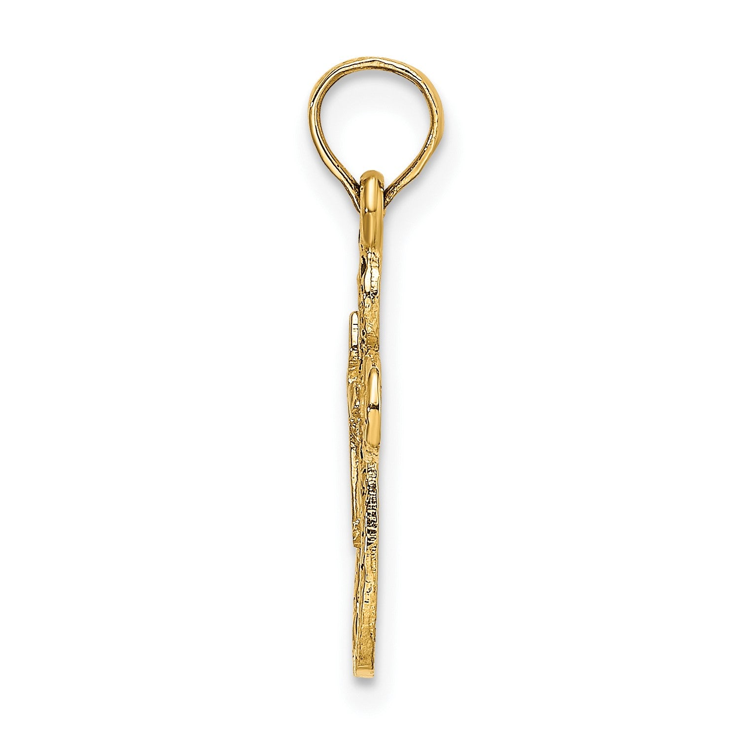 14K Cut-Out Cross with Small Interior Cross Charm