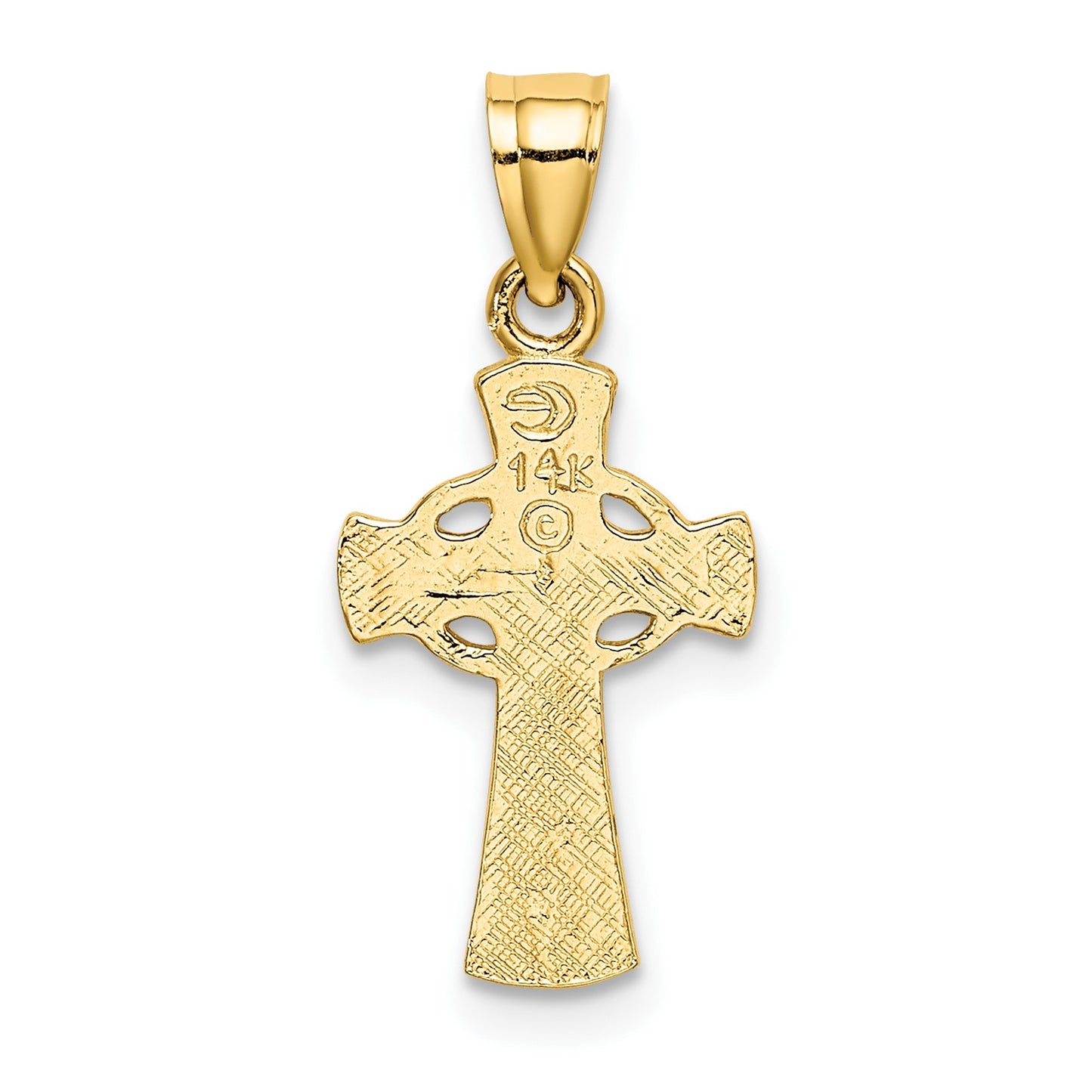 14K Solid Cross with Eternity Rings Cross Charm