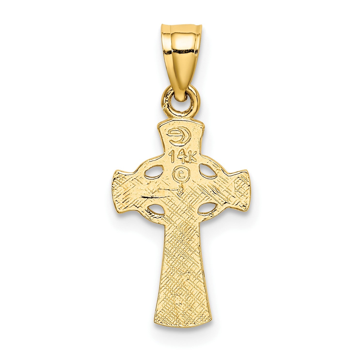 14K Solid Cross with Eternity Rings Cross Charm
