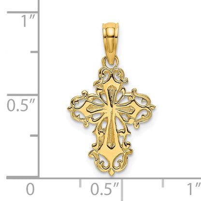 14K Cut-Out Delicate Cross Charm