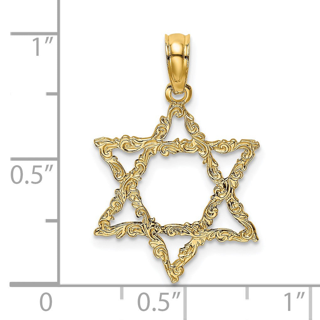 14K Fancy Star Of David Charm
