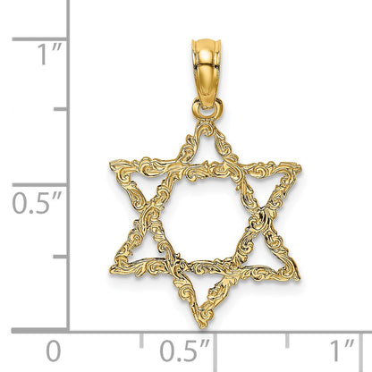 14K Fancy Star Of David Charm