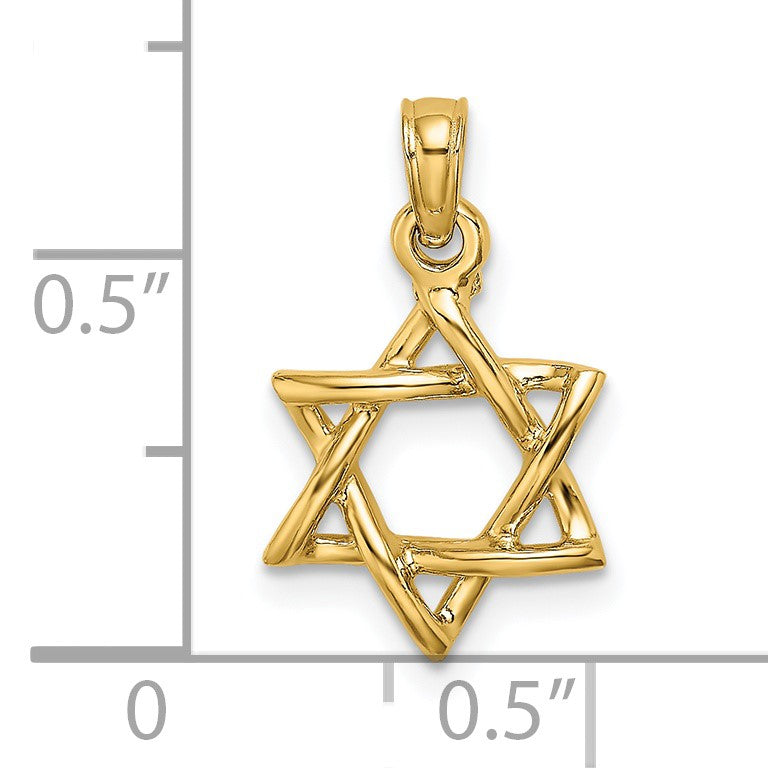 14K Polished Star Of David Charm