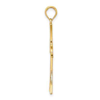 14K Polished Celtic Knot Cross Charm