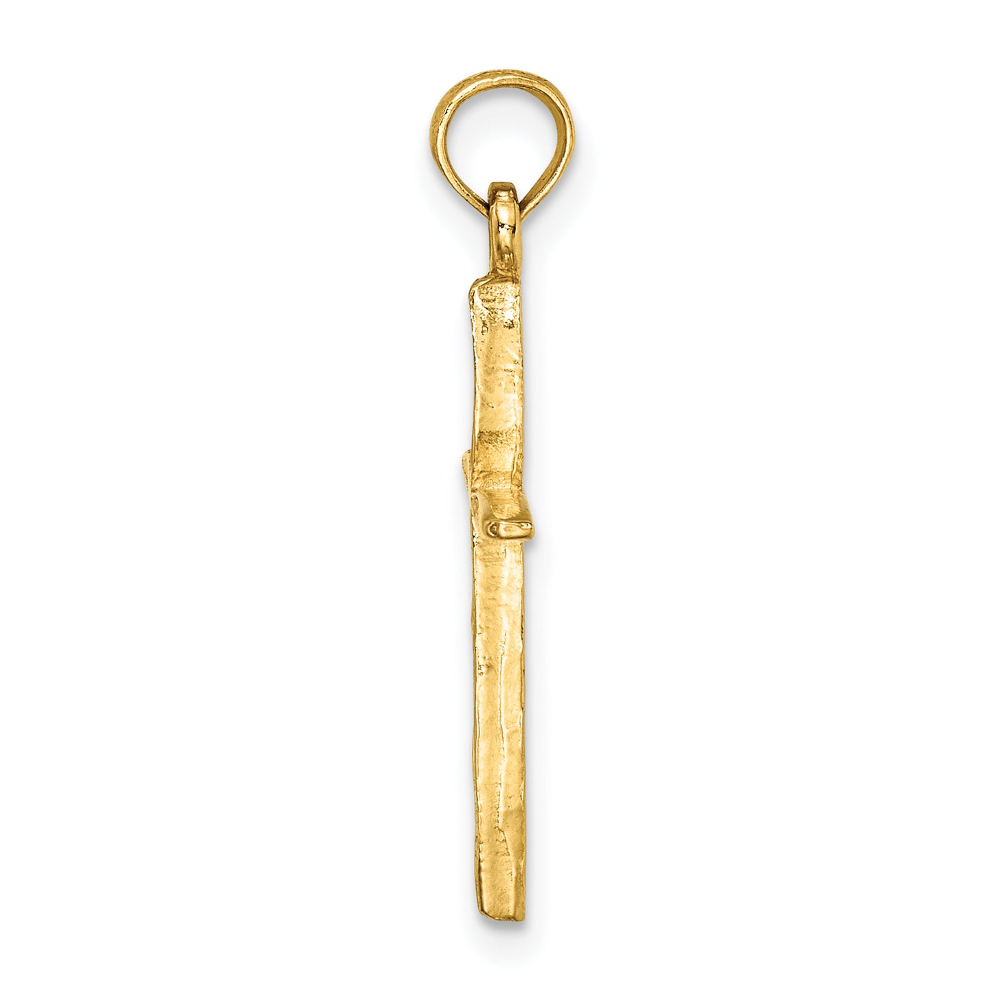 14K Diamond-cut with Tapered Ends Cross Charm