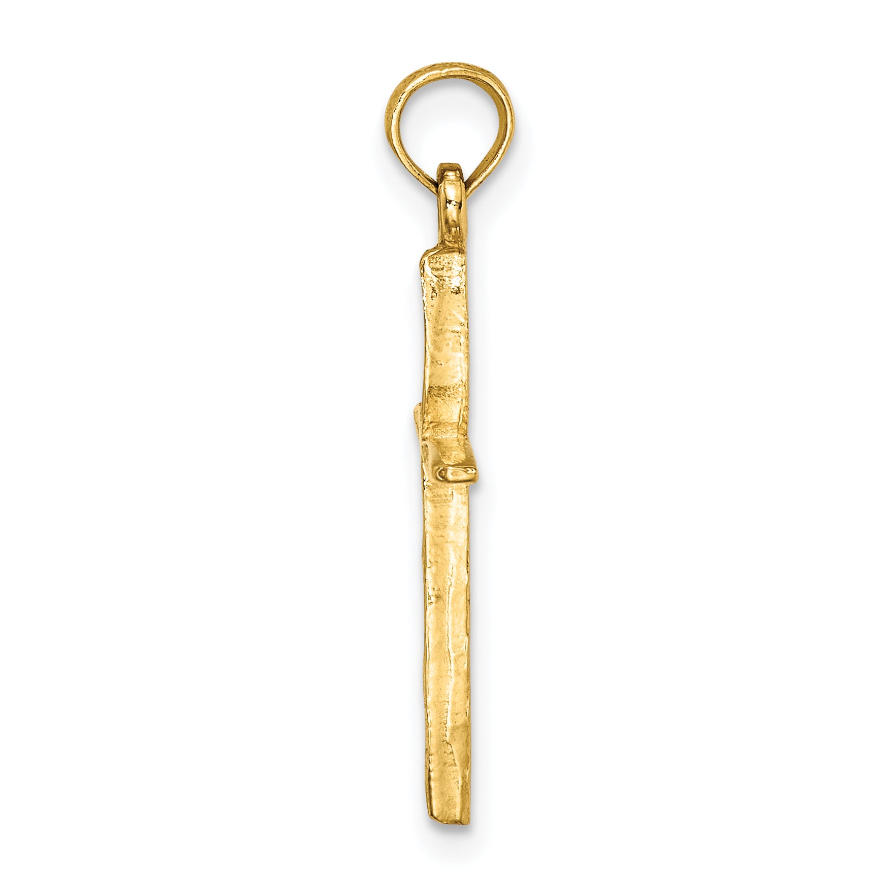 14K Diamond-cut with Tapered Ends Cross Charm