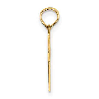 14K Small Textured Cross Charm