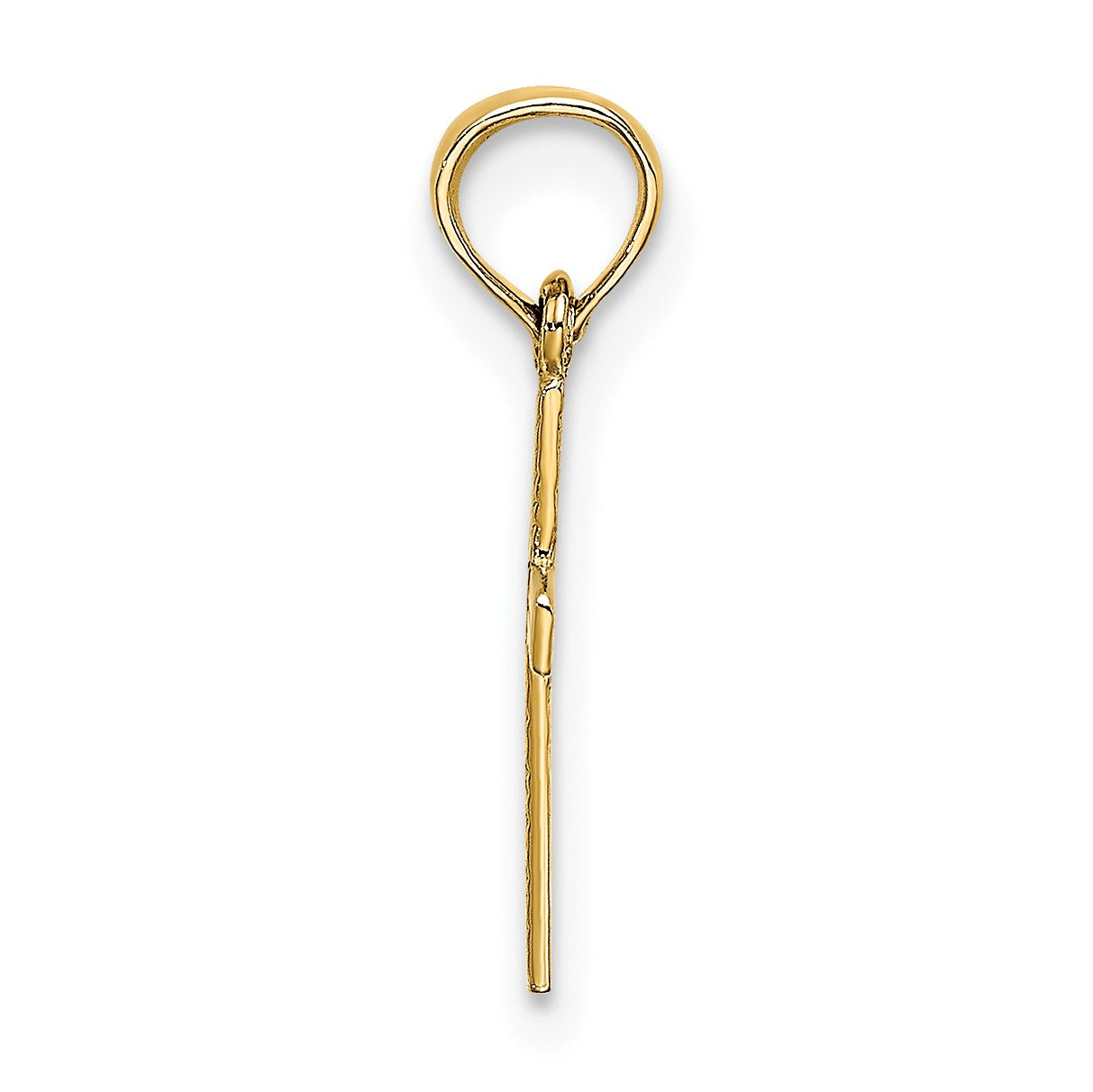14K Polished Mini Cross with Heart Charm